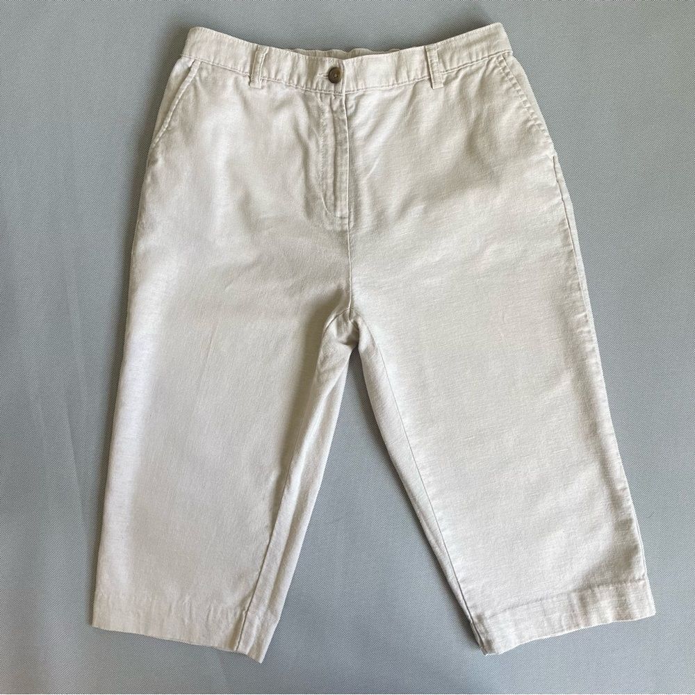 Lands’ End Linen Blend Capri Pants Women’s Size 12P